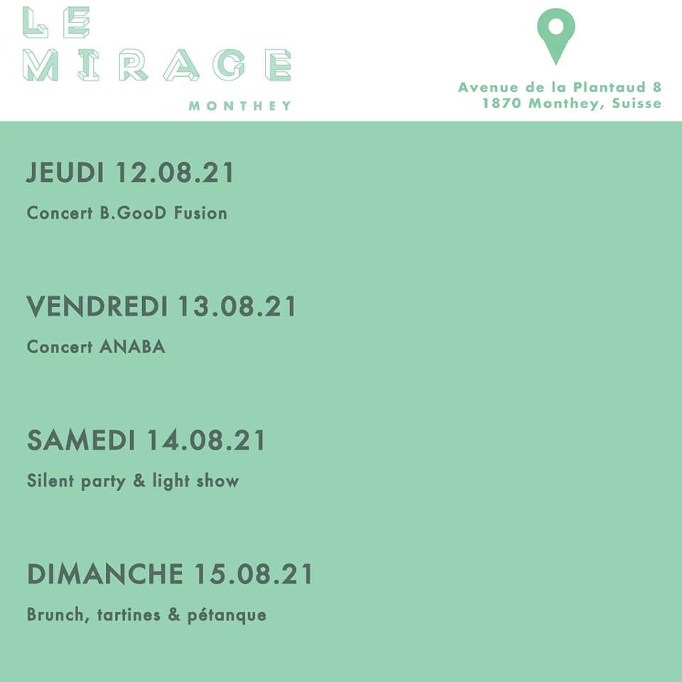Festival mirage monthey le 14 aout 2021